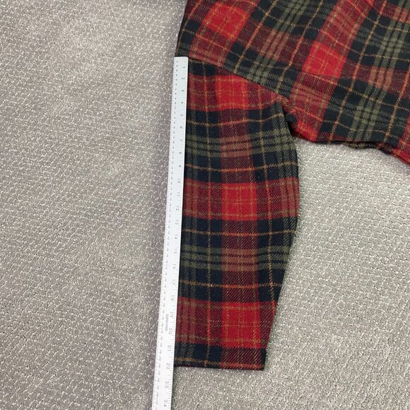 Vintage Woolrich Coat Jacket Women's Large Red Plaid Wool Hooded Full Zip USA - Picture 11 of 14